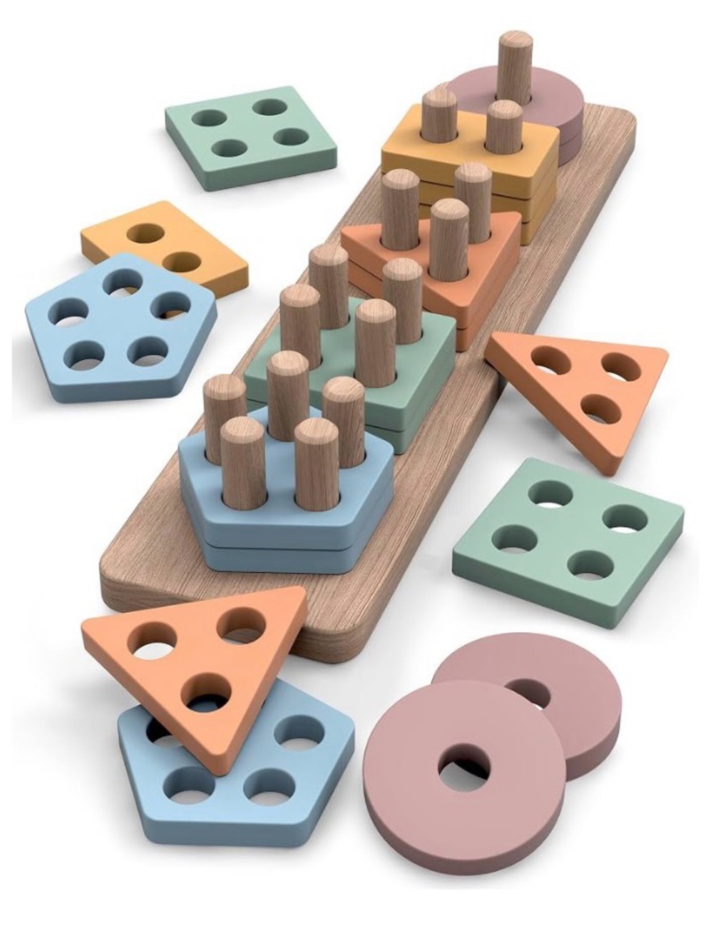 Geometric Stacker - Multicolor Montessori Learning Toy